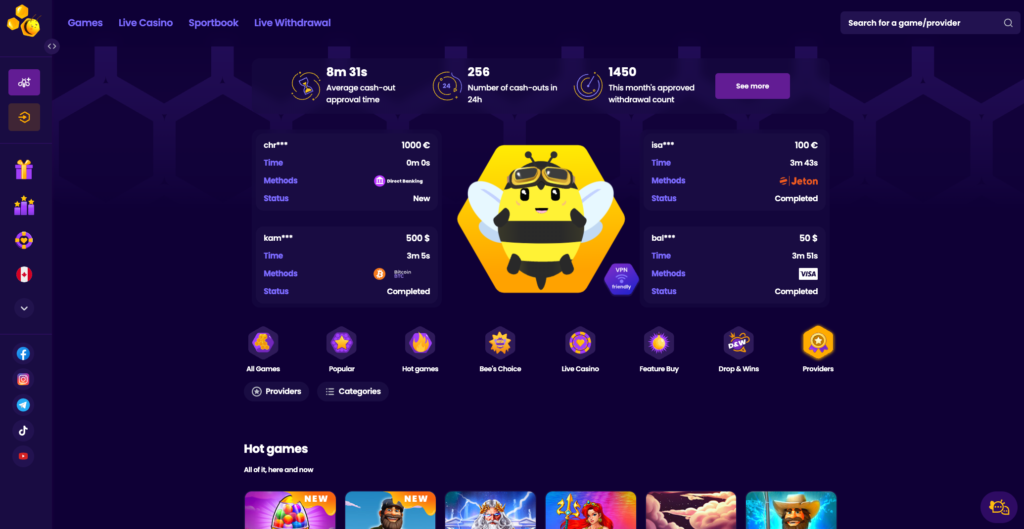 Wazbee Main screen